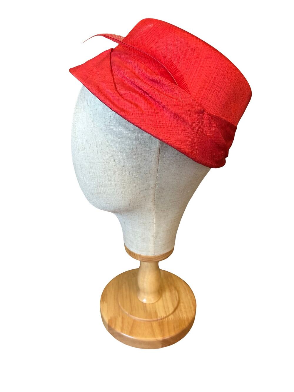Vintage 1940s–50s Red Feather Cocktail Hat